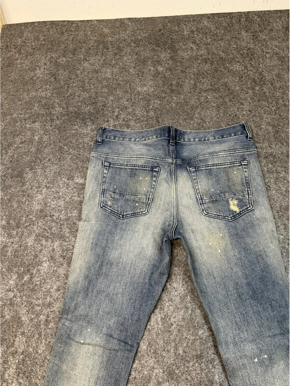 PacSun Stacked Skinny Jeans Mens 32x30 Distressed Ripped Patched Paint Splatter